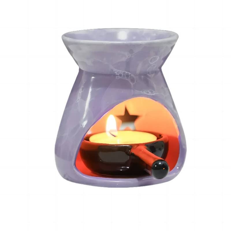 Green Ceramic Essential Oil Burner Tealight Candle Holder Decorative Aroma Diffuser