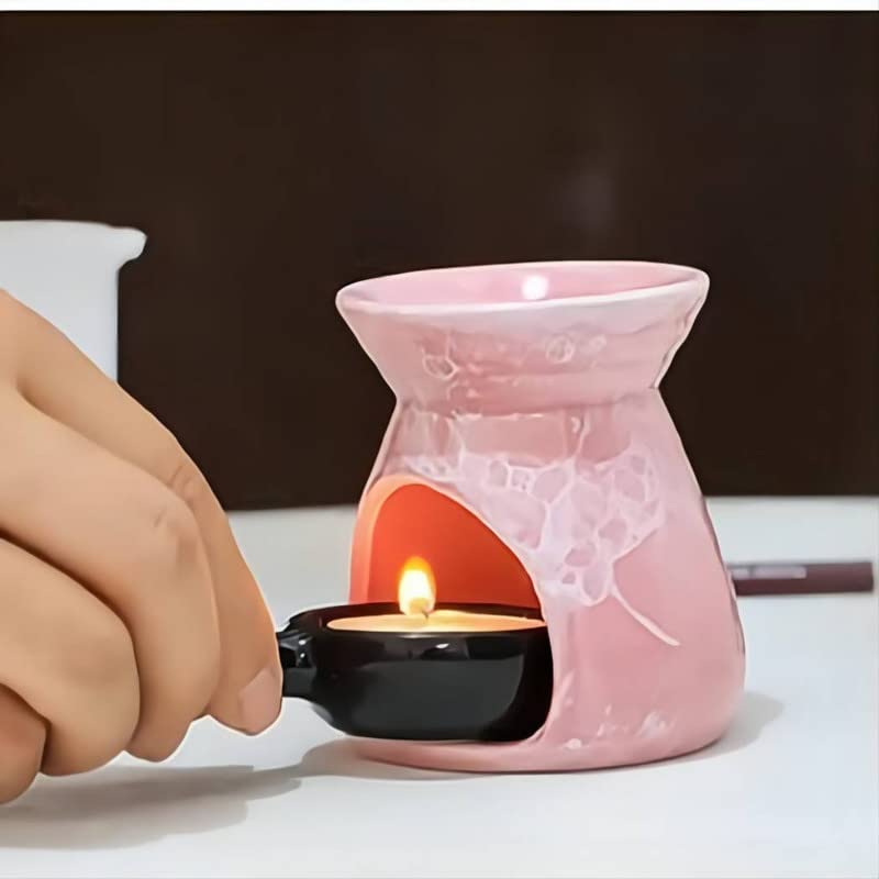 Green Ceramic Essential Oil Burner Tealight Candle Holder Decorative Aroma Diffuser