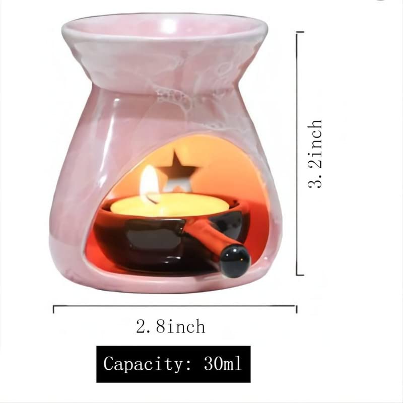 Green Ceramic Essential Oil Burner Tealight Candle Holder Decorative Aroma Diffuser