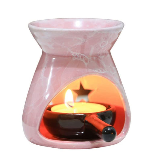 Green Ceramic Essential Oil Burner Tealight Candle Holder Decorative Aroma Diffuser