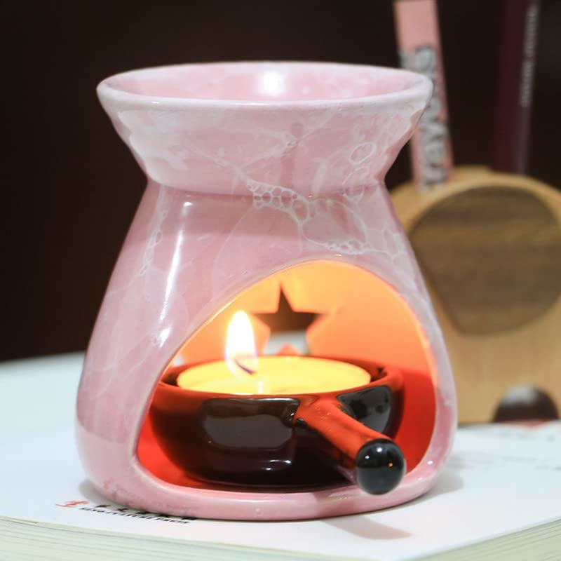 Green Ceramic Essential Oil Burner Tealight Candle Holder Decorative Aroma Diffuser