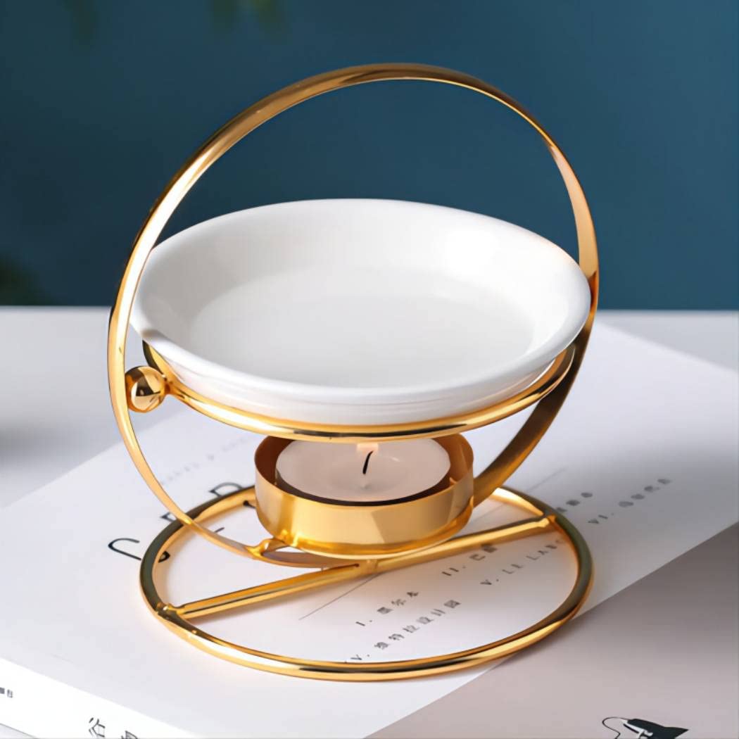Delicate Romantic Metal Tealight Candle Holder Oil Burner Aroma Diffuser Furnace Home Decoration Black White