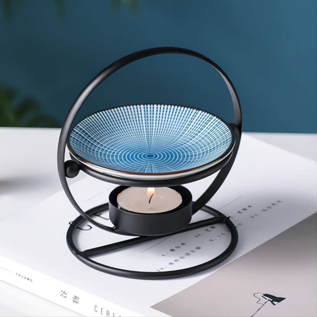 Delicate Romantic Metal Tealight Candle Holder Oil Burner Aroma Diffuser Furnace Home Decoration Black White