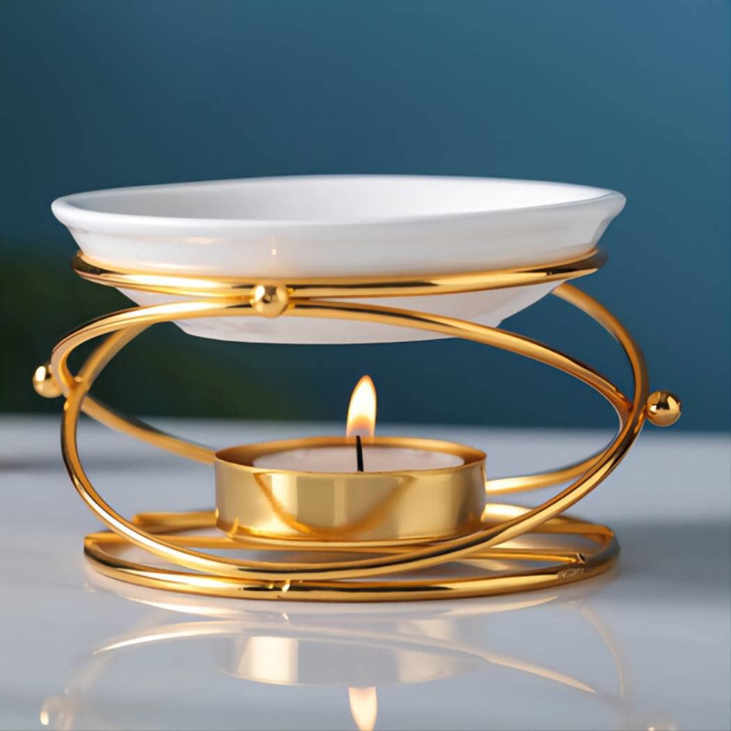 Delicate Romantic Metal Tealight Candle Holder Oil Tart Burner Aroma Diffuser Furnace Home Decoration Black White