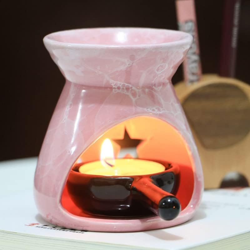 Green Ceramic Essential Oil Burner Tealight Candle Holder Decorative Aroma Diffuser