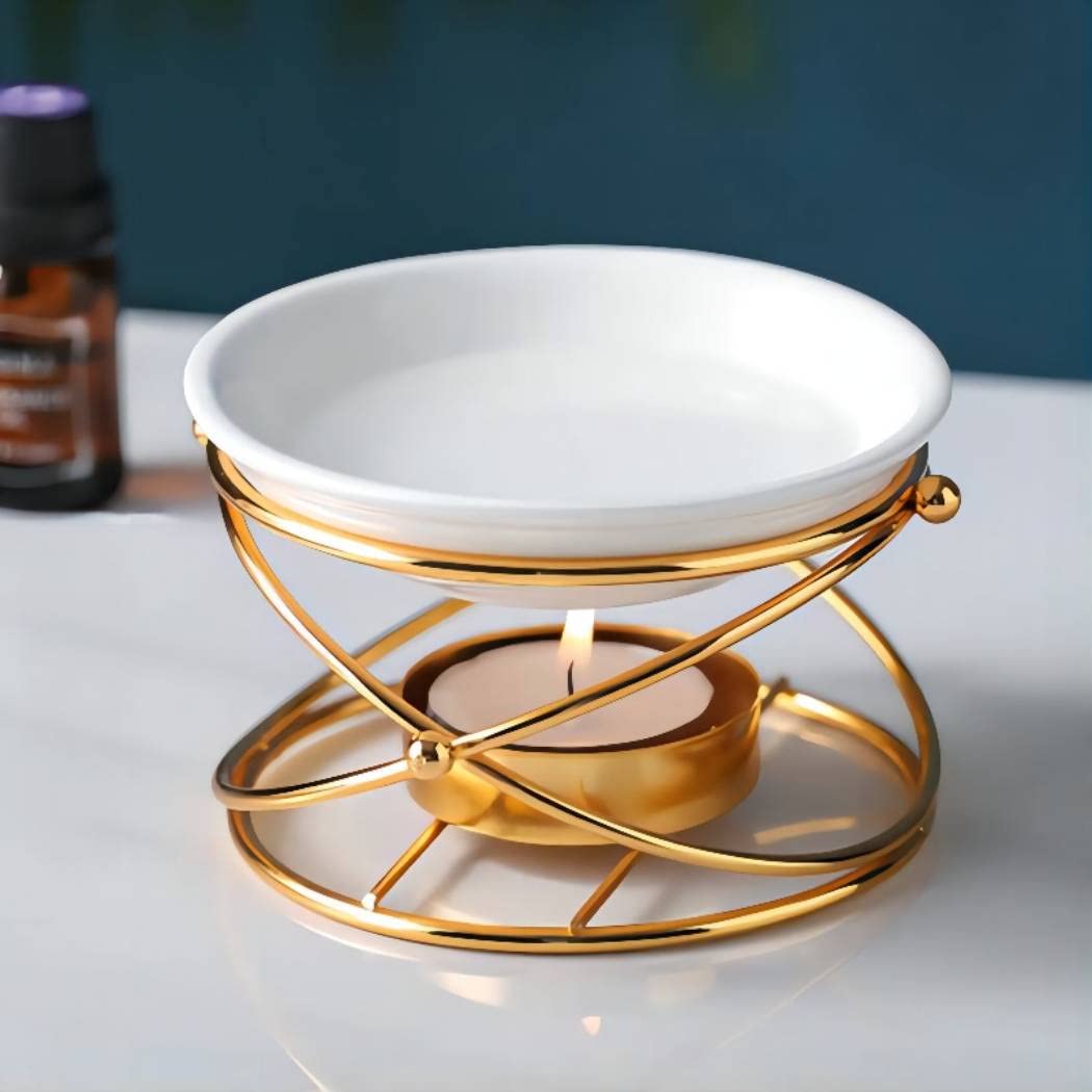 Delicate Romantic Metal Tealight Candle Holder Oil Tart Burner Aroma Diffuser Furnace Home Decoration Black White