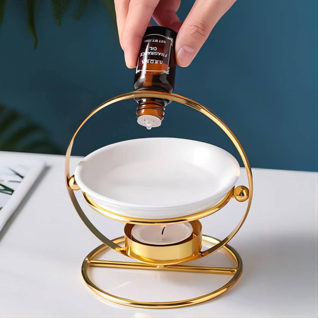 Delicate Romantic Metal Tealight Candle Holder Oil Burner Aroma Diffuser Furnace Home Decoration Black White