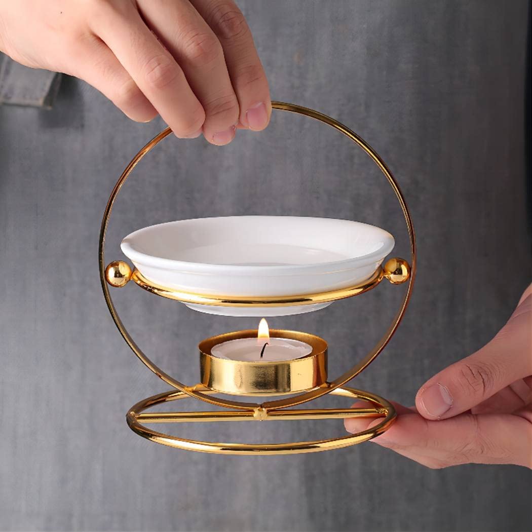 Delicate Romantic Metal Tealight Candle Holder Oil Burner Aroma Diffuser Furnace Home Decoration Black White