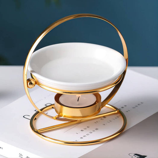 Delicate Romantic Metal Tealight Candle Holder Oil Burner Aroma Diffuser Furnace Home Decoration Black White